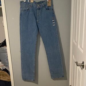 Levi's Straight Leg Jeans in Light Blue Denim